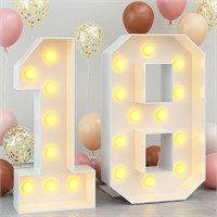 4ft Marquee Light up Numbers 18 Mosaic Numbers Fra