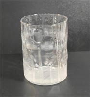 IITTALA CLEAR GLASS FLORAL VASE BY O.TOIKKA