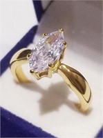 Marquise Engagement ring Yellow gold