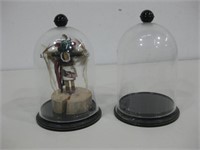 Kachina Doll W/Two Display Domes Tallest 6.5"