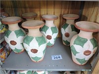 Set of 5 Clay Magnolia Pots