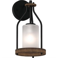 $160  Emery 1-Light 5 in. Walnut/Black Wall Sconce