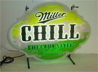 New MILLER CHILL Beer Sign / Light