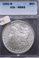1881 S ICG MS65 MORGAN DOLLAR