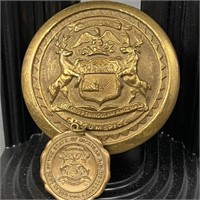 Michigan Seal Brass Doorknob and Pendant