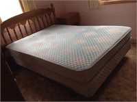 Full size mattress, box springs and headboard