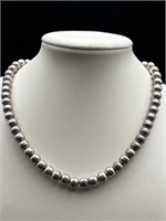 Sterling Silver Bead Necklace Total Wt. 51.1g