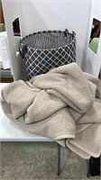 Cloth Laundry Basket and Throws