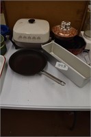 Elec skillet, cake pans, etc