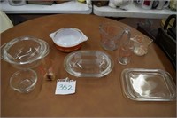 Pyrex, meas cup, etc