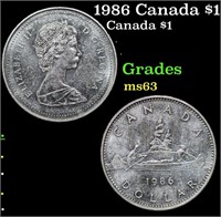 1986 Canada $1 Canada Dollar 1 Grades Select Unc