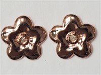 Rose Gold Plated Sterling Silver Flower Shaped