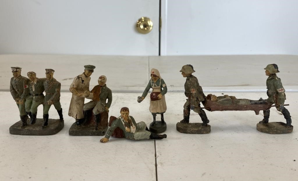 1930-40s WWII Elastolin German Wounded Medical Toy