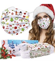 New Disposable Face Masks, 50 Pcs Christmas Face