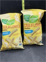 2 cauliflower stalks sea salt - 4oz each
