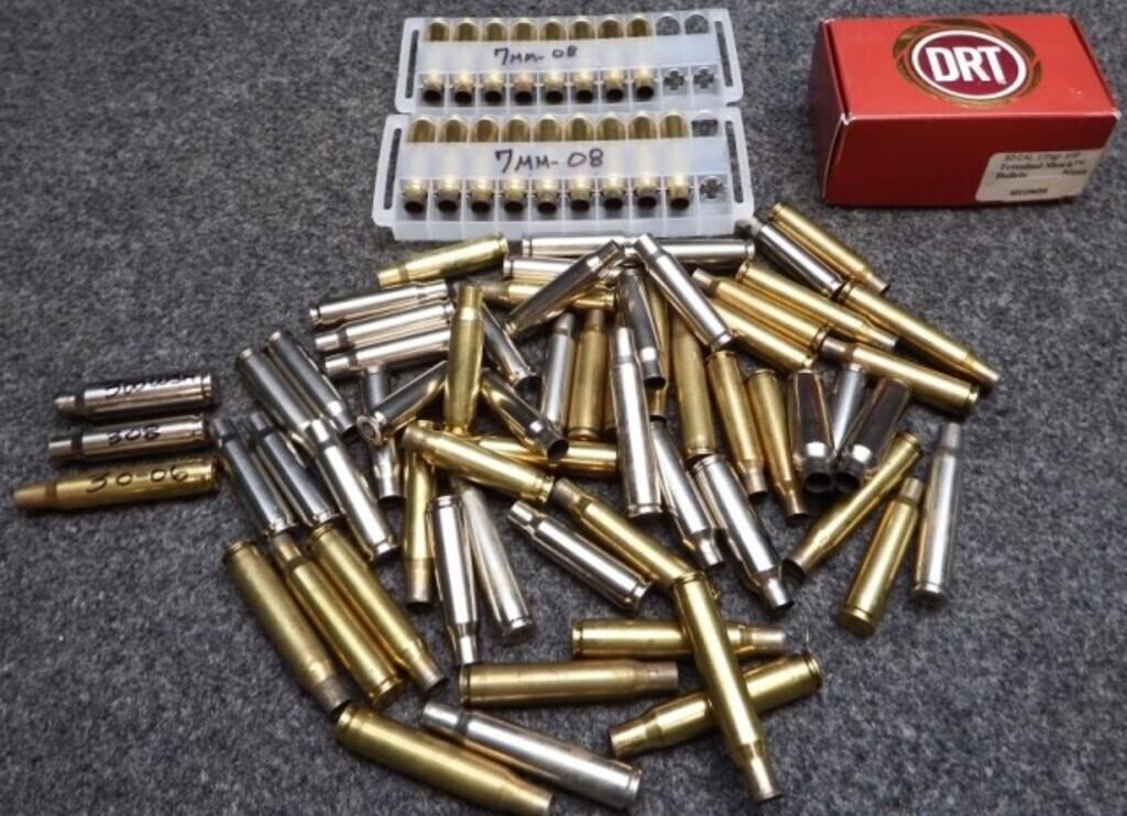 Mixed Rifle Reloading Brass & .30 Cal Bullets