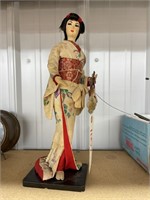 Geisha Doll on stand 14"H