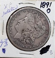1891O Morgan Dollar Rotated XF