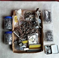 Assorted screws & hardware, U-bolts,