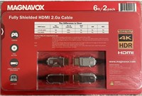 Magnavox Fully Shielded HDMI 2.0a cable 6ft/2 Pack