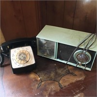 Vintage Rotary Phone & Zenith Radio