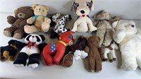 13pc Vtg-Mod Plush w/ Teddy Bears