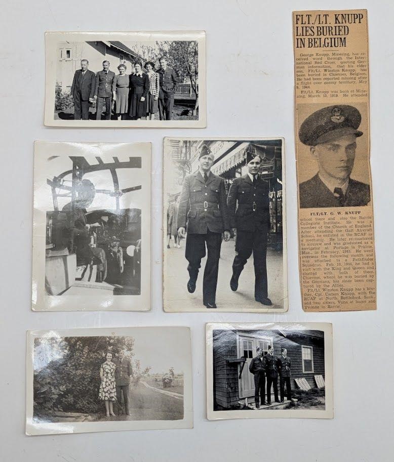 Lot Of 6 Military Photos/Postcards With Newspaper