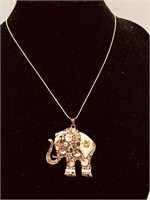 24" Gold Serpentine Chain w/ large Elephant