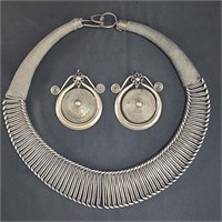 Heavy Antique Sterling Silver Necklace Set 511 Gr