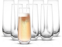 JoyJolt Milo Stemless Champagne Flutes Set of 8