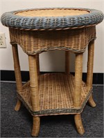 Multi-Color Wicker End Table