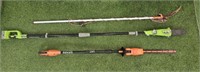 3 LONG TREE TRIMMERS - CHAIN SAW NO CHARGER