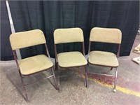 (50) Metal Folding Chairs with Cushion Seat/Back