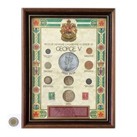 Pièces de monnaie et timbres George V. Argent 80%