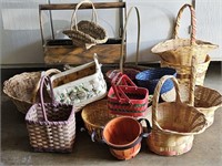 Large Lot of Wicker Baskets for Many Uses