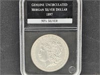 1897 UNC Morgan Silver Dollar Coin