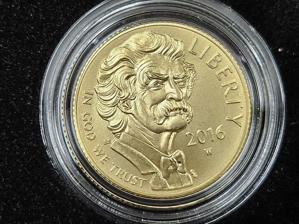 2016 Mark Twain Gold $5 Coin Uncirculated