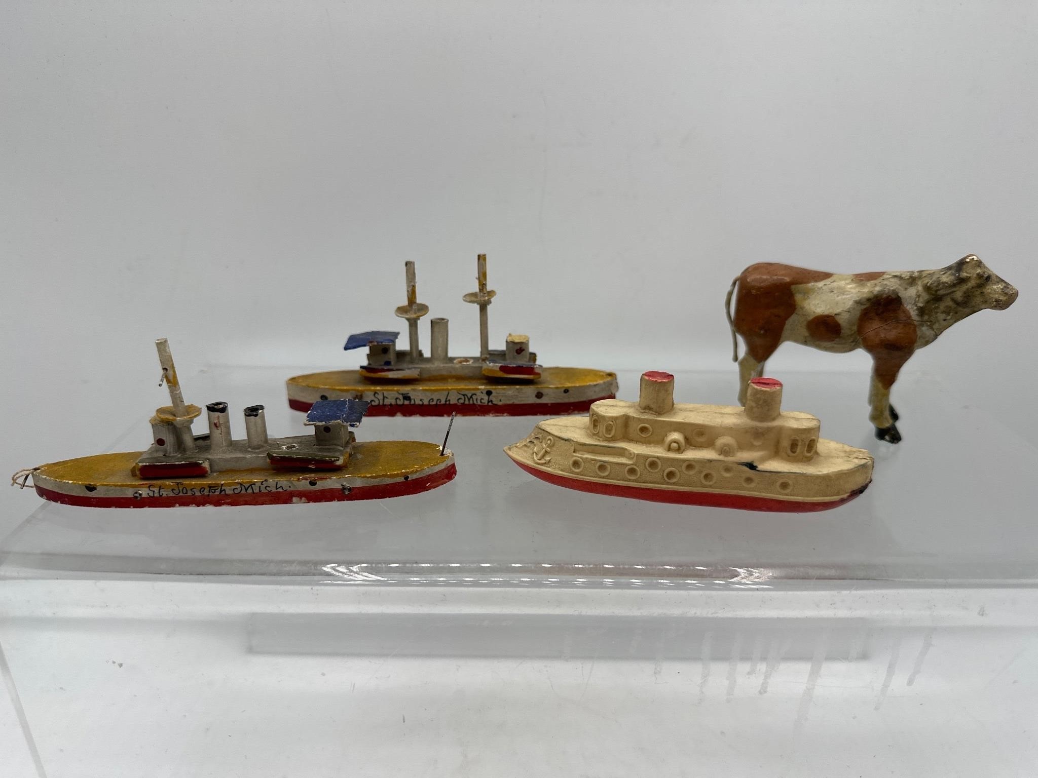 Vintage wooden and celluloid toys