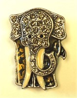 Fantastic Vintage Elephant Brooch 1-3/4" x 1-1/4"