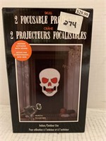 (4x bid) 2 Pk Skull Focusable Projectors