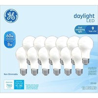 C9285  GE LED Daylight Bulbs, 60W, A19, 9yr, 12pk