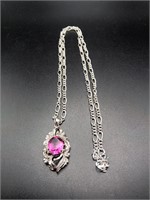 .925 Silver Platted Necklace w/ Gorgeous Pendant