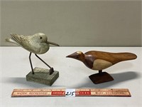 LOVELY CARVED PAIR OF WOODEN BIRD DISPLAY