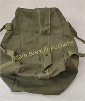 Green army style canvas duffle bag