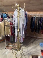Gold tone metal coat/unbrella rack