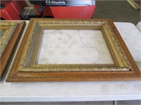 Gold trim Oak picture frame