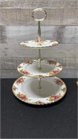 Royal Albert Old Country Roses 3 Tier Sweets Tray