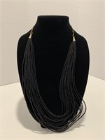 Multi Layered Black Bead Necklace