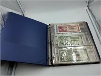 Album of vintage paper money and coins