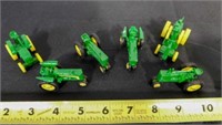6 John Deere miniature tractors diecast/plastic